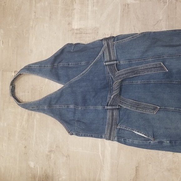 💕MOTHER DENIM💕 Halter Hustler Jumpsuit Ankle A Groovy Kind of Love 34 70s - Picture 13 of 16